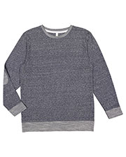 Lat 6965 Men Harborside Melange French Terry Crewneck With Elbow Patches at GotApparel