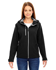 North End 78166 Women Prospect Two-Layer Fleece Bonded Soft Shell Hooded Jacket at GotApparel