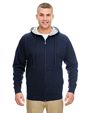Ultraclub 8463 Men Rugged Wear Thermal-Lined Full-Zip Hooded Fleece at GotApparel