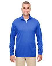 Ultraclub 8618 Men Cool & Dry Heathered Performance Quarter-Zip at GotApparel