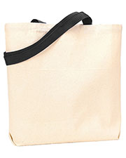 UltraClub 9868 Unisex Organic Recycled Cotton Canvas Tote with Contrast Handles at GotApparel