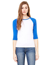 Bella + Canvas B2000 Women Stretch Rib 3/4-Sleeve Contrast Raglan T-Shirt at GotApparel