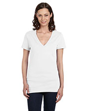 Bella + Canvas B6035 Women Jersey Short-Sleeve Deep V-Neck T-Shirt at GotApparel