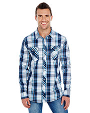 Burnside B8202 Men Long-Sleeve Plaid Pattern Woven at GotApparel