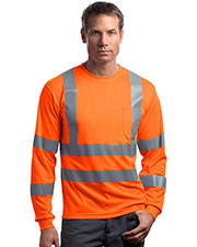 Cornerstone CS409 Men Ansi 107 Class 3 Long-Sleeve Snag-Resistant Reflective T-Shirt at GotApparel