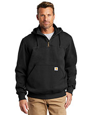 Custom Embroidered Carhartt CT100617 Men 13 oz Rain Defender Paxton Heavyweight Hooded Zip Mock Sweatshirt at GotApparel