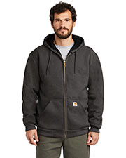 Custom Embroidered Carhartt CT100632 Men 12 oz Rain Defender Rutland Thermal-Lined Hooded Zip-Front Sweatshirt at GotApparel