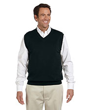 Devon & Jones Blue D477 Men Adult Unisex V-Neck Vest at GotApparel