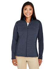 Devon & Jones Classic DG796W Women Newbury Colorblock Melange Fleece Full-Zip at GotApparel
