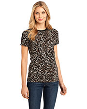 District Made DM104CL Women Perfect Weight Camo Crew Tee at GotApparel