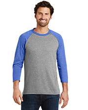 District Made DM136 Men Perfect Tri 3/4-Sleeve Raglan at GotApparel