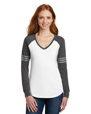 District Made DM477 Women Game Long Sleeve V-Neck Tee   at GotApparel