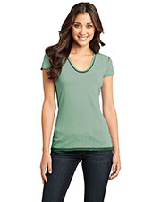 District DT2202 Women Faded Rounded Deep V-Neck Tee at GotApparel