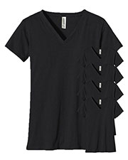 Custom Embroidered Econscious EC3052 Women 4.4 Oz. 100% Organic Cotton Short-Sleeve V-Neck T-Shirt 5-Pack at GotApparel