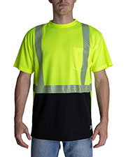 Custom Embroidered Berne HVK017 Unisex Hi-Vis Class 2 Color Blocked Pocket T-Shirt at GotApparel