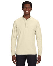 J America JA8244 Men Vintage Brushed Jersey Henley at GotApparel