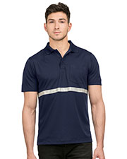 Tri-Mountain K035 Men Pocketed Polo with Reflective Tape at GotApparel