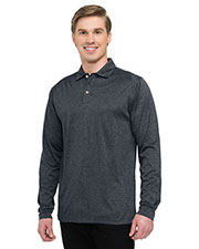 Tri-Mountain K209LS Men 5 oz. 100% polyester heather jersey long sleeve polo with UltraCool® moisture-wicking tech. at GotApparel