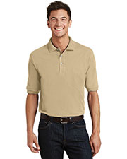 Port Authority K420P Men Pique Knit Polo With Pocket at GotApparel