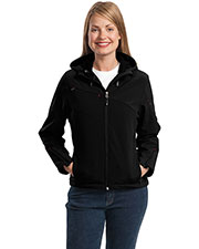 Port Authority L706 Women Textured Hooded Soft Shell Jacket at GotApparel
