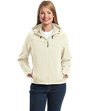 Port Authority L706 Women Textured Hooded Soft Shell Jacket at GotApparel