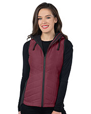 Tri-Mountain LB8252 Women Quilted Hooded Vest at GotApparel