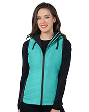 Tri-Mountain LB8252 Women Quilted Hooded Vest at GotApparel