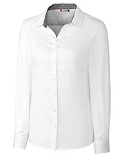 Clique New Wave LQW00010 Women Long-Sleeve Bergen Stain-Resistant Twill Button Shirt at GotApparel