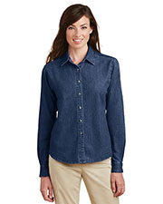 Port & Company LSP10 Women Long-Sleeve Value Denim Shirt at GotApparel