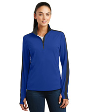 Sport-Tek® LST861 Women  Sport-Wick Textured Colorblock 1/4-Zip Pullover at GotApparel