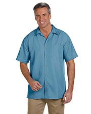 Harriton M560 Men Barbados Textured Camp Shirt at GotApparel