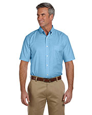 Harriton M600S Men Short-Sleeve Oxford With Stain-Release at GotApparel