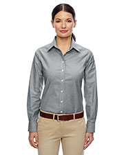 Harriton M600W Women Long-Sleeve Oxford With Stain-Release at GotApparel