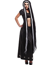 Halloween Costumes MR176007 Unisex Wig Black 60 Inch White Stripe at GotApparel