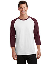 Port & Company PC55RS Adult 50/50 Cotton/Poly 3/4-Sleeve Raglan T-Shirt at GotApparel