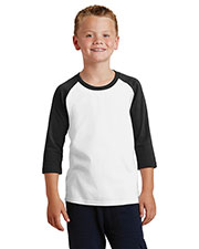 Port & Company PC55YRS Boys 50/50 Cotton/Poly 3/4-Sleeve Raglan T-Shirt at GotApparel