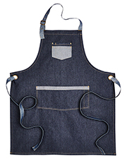Artisan Collection by Reprime RP127 Unisex 8 oz Domain Contrast Denim Bib Apron at GotApparel