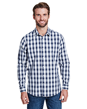 Artisan Collection by Reprime RP250 Men 3.7 oz Mulligan Check Long-Sleeve Cotton Shirt at GotApparel