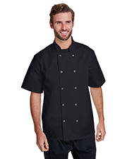 Artisan Collection by Reprime RP664 Unisex 5.8 oz Studded Front Short-Sleeve Chef's Jacket at GotApparel