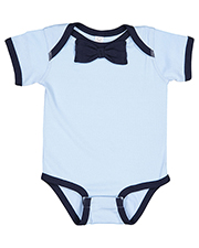 Rabbit Skins RS4407 infants Baby Rib Bow Tie Bodysuit at GotApparel