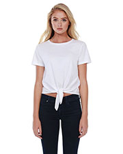 Startee Drop Ship ST1026 Women Ladies' Cotton Tie Front T-Shirt at GotApparel
