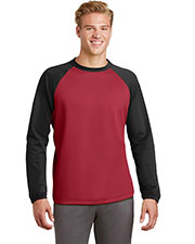 Sport-Tek® ST242 Adult Raglan Colorblock Fleece Crewneck at GotApparel
