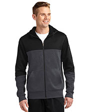 Sport-Tek® ST245 Men Tech Fleece Colorblock Full-Zip Hooded Jacket at GotApparel