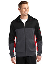 Sport-Tek® ST245 Men Tech Fleece Colorblock Full-Zip Hooded Jacket at GotApparel