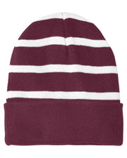 Sport-Tek® STC31 Unisex   Striped Beanie With Solid Band at GotApparel