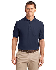 Port Authority TLK500P Men Tall Silk Touch  Polo With Pocket at GotApparel