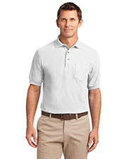 Port Authority TLK500P Men Tall Silk Touch  Polo With Pocket at GotApparel