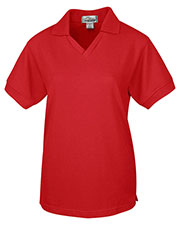 Tri-Mountain 101 Women Venice V-Neck Pique Short-Sleeve Golf Shirt at GotApparel