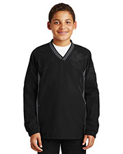 Sport-Tek® YST62 Boys Tipped V-Neck Raglan Wind Shirt at GotApparel
