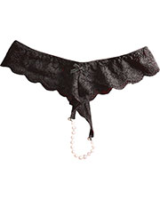 Halloween Costumes CQ116BKX Women Low Rise Panty W/Pearl Crotch at GotApparel